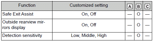Customizable features